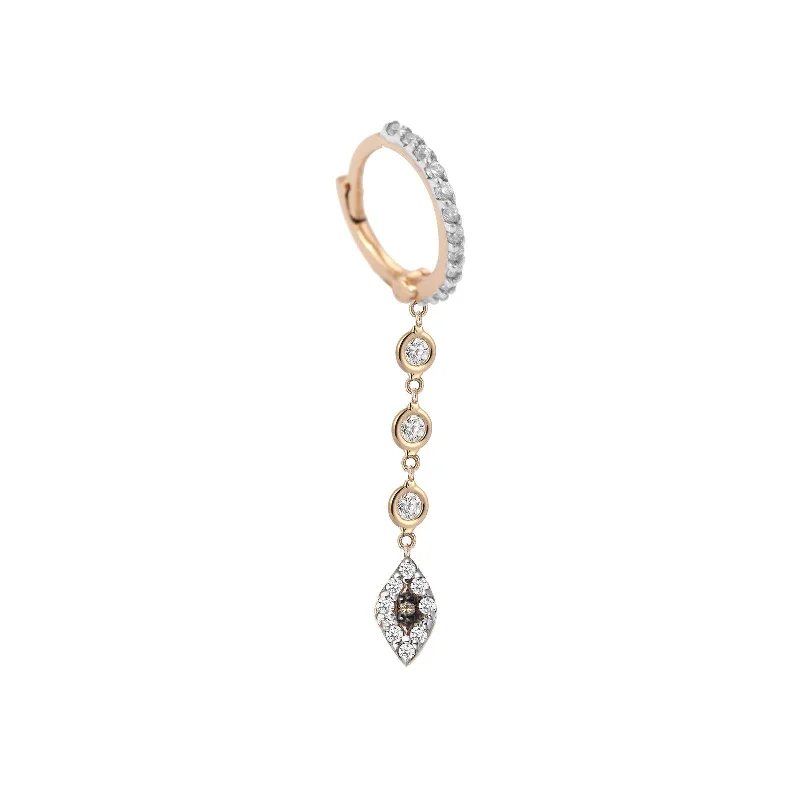 Large hoop earrings for a bold and statement-making fashion accessory-10th Eye Triple Solitaire Chain Hoop