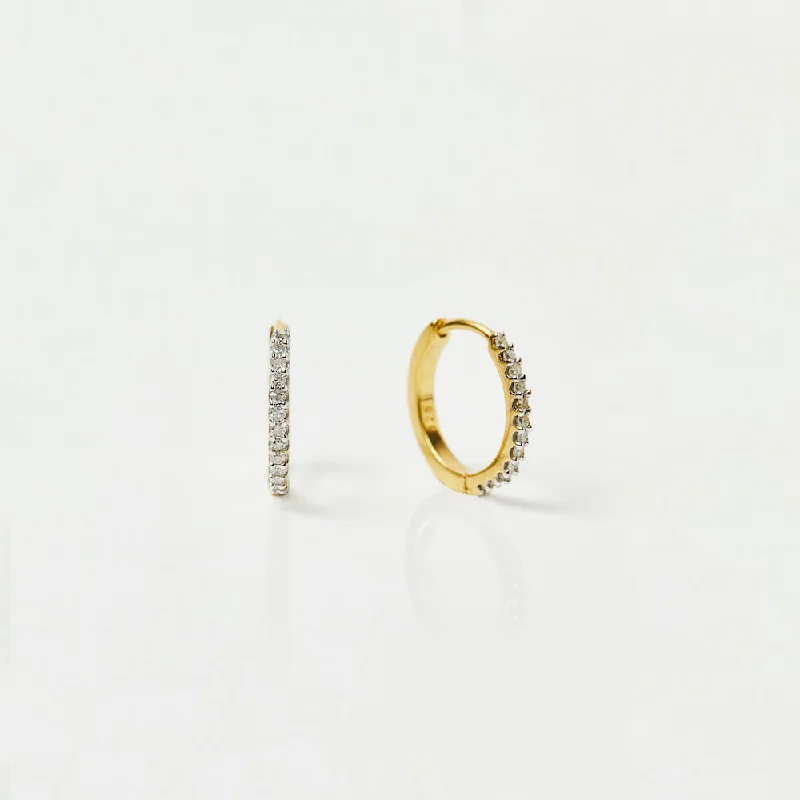 Best hoop earrings with gold-plated finishes for an affordable luxury vibe-Mini Diamond Huggie Hoops