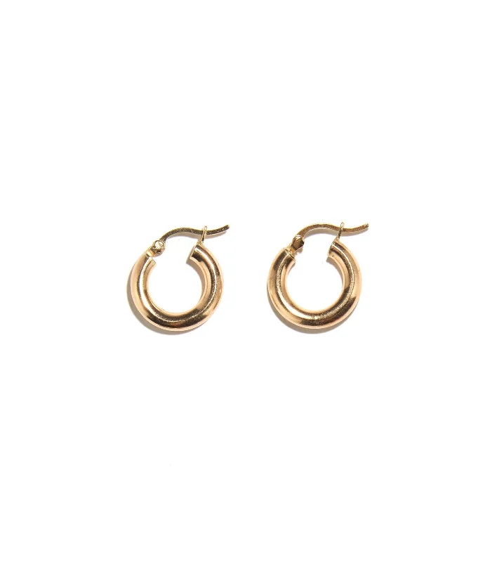 Hoop earrings with artistic filigree designs for an intricate, delicate finish-15mm 14k Gold Hoops