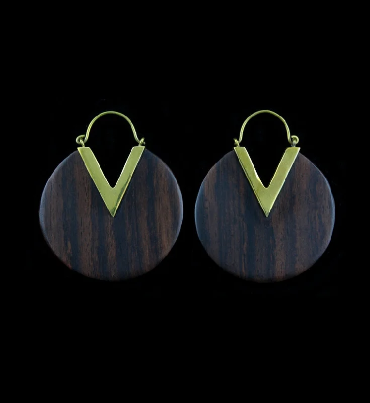 Best hoop earrings with smooth ceramic finishes for a polished, clean style-18G Discus Sono Wooden Hangers - Earrings