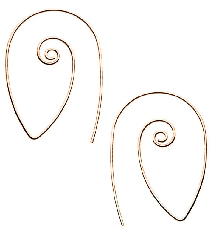 Best hoop earrings with intricate beaded details for a textured, stylish appearance-18G Rose Gold Teardrop Spiral Earrings