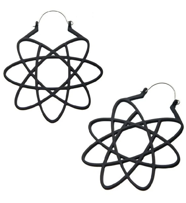 Hoop earrings with crescent moon shapes for a celestial and mystical appearance-20G Black Atomic Plug Hoops