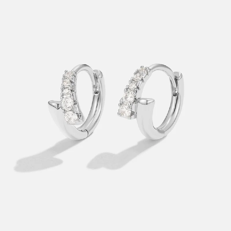 Hoop earrings with floral motifs for a feminine and nature-inspired look-Anastasia Silver Crystal Earrings