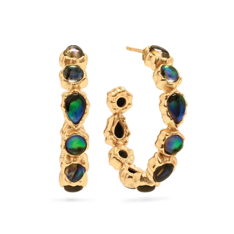 Best hoop earrings with blackened metal for an edgy and bold appearance-Aurora Medium Hoop Earrings - Abalone