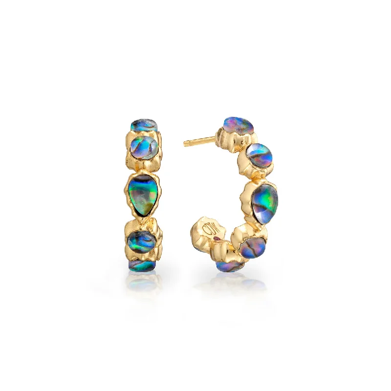 Best hoop earrings with geometric cuts for a sharp, modern appeal-Aurora Small Hoop Earrings - Abalone