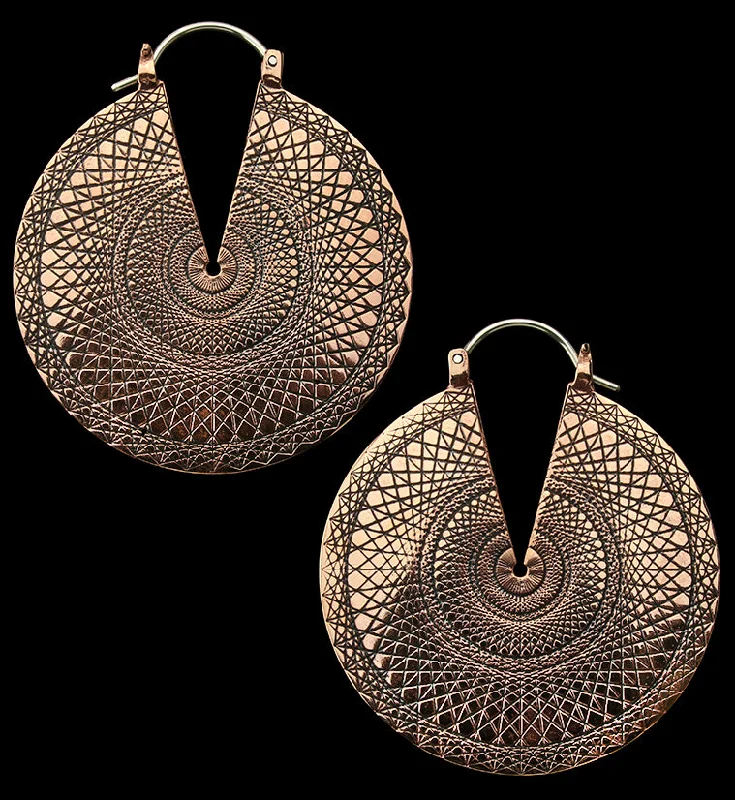 Hoop earrings with hammered textures for a boho-chic and rustic vibe-Baroque Copper Ear Weights