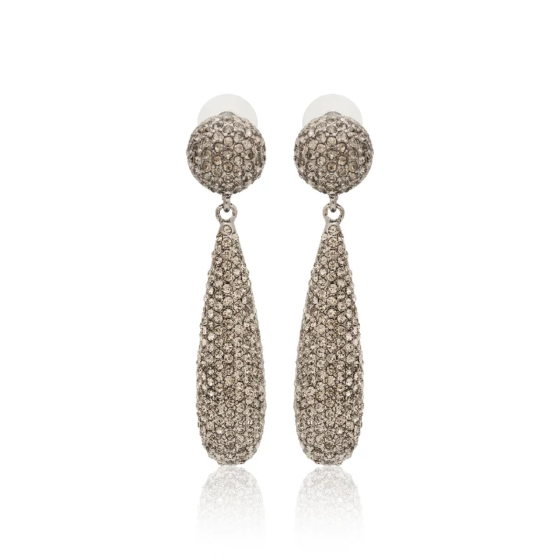 Best hoop earrings with geometric pendants for a modern, chic appeal-Black Diamond Pave Earrings