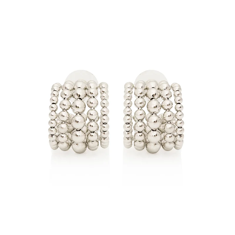 Best hoop earrings with geometric cuts for a sharp, modern appeal-Beaded Hoop Earrings