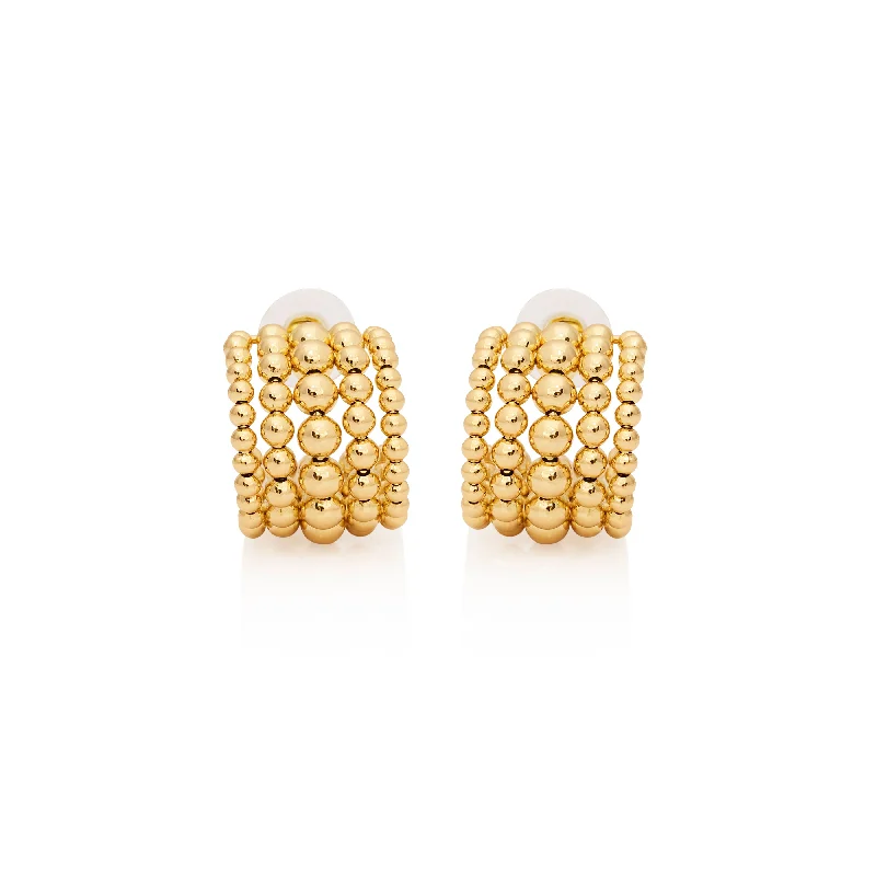 Best hoop earrings with smooth ceramic finishes for a polished, clean style-Beaded Hoop Earrings