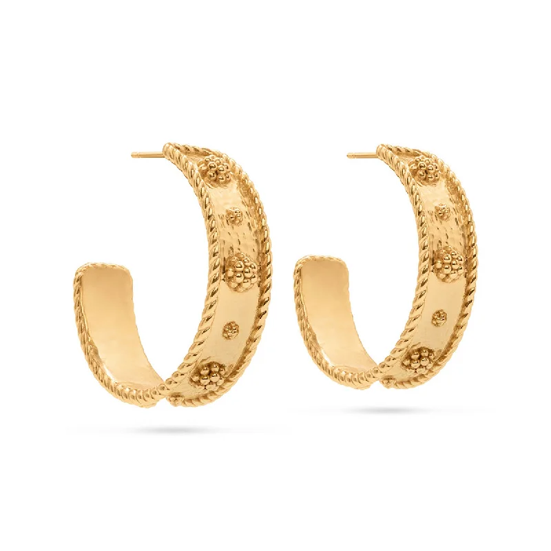 Hoop earrings with pearl accents for a chic and classic style-Berry Classic Medium Hoop Earrings - Gold