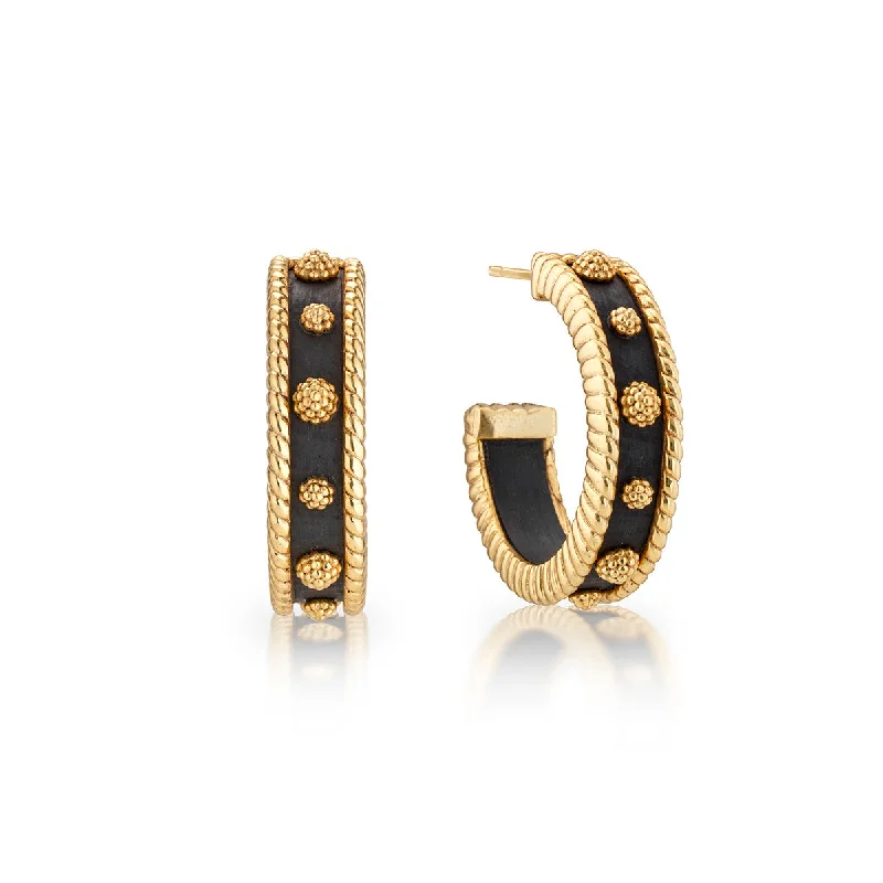 Best hoop earrings with sparkling cubic zirconia for a brilliant, budget-friendly effect-Berry Medium Hoop Earrings - Ebony