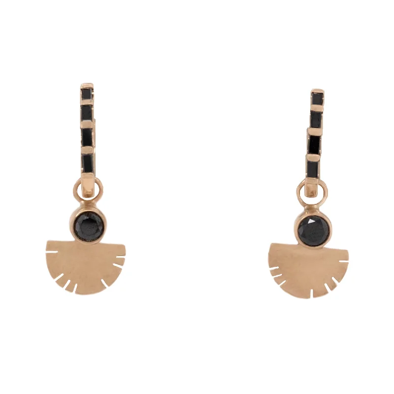 Small hoop earrings for a delicate and understated everyday wear-Black Diamond Aquilla Hoops