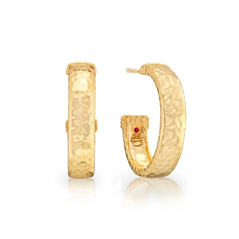 Hoop earrings with satin finishes for a smooth and elegant appearance-Cleopatra Classic Medium Hoop Earrings - Gold