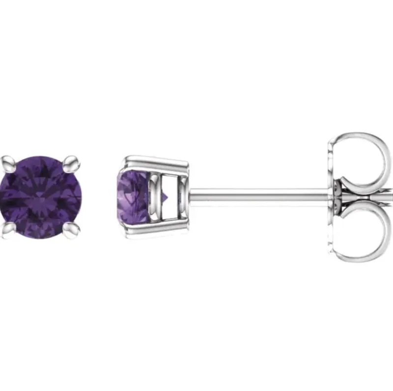 Best hoop earrings with twisted rope designs for a nautical-inspired style-Amethyst Studs