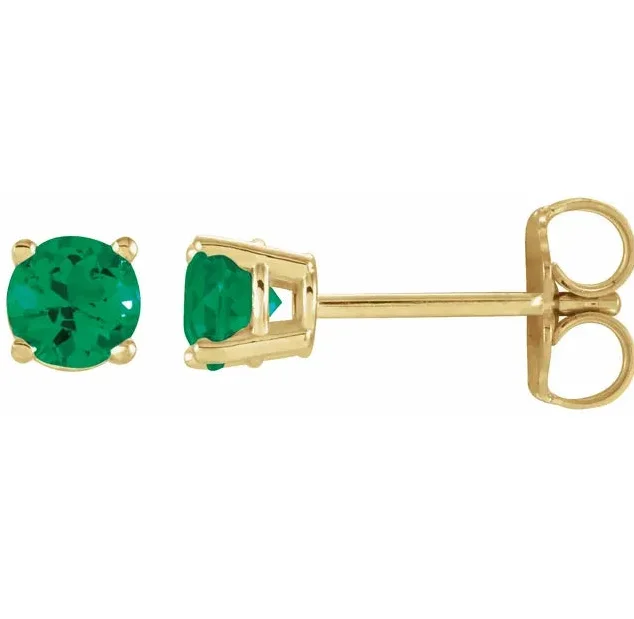 Hoop earrings with abstract shapes for an artistic and creative touch-Emerald Studs