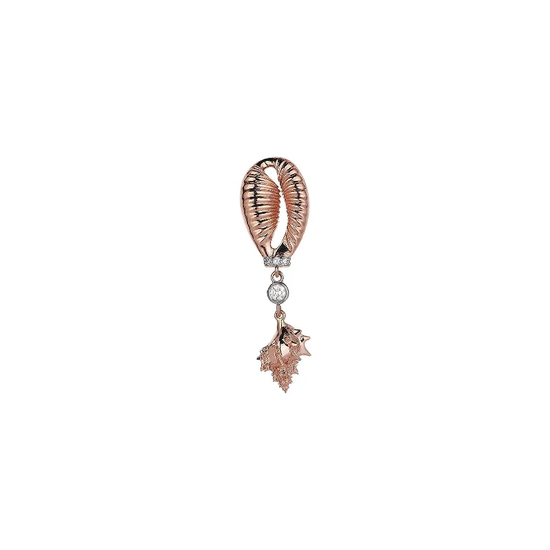 Hoop earrings with floral motifs for a feminine and nature-inspired look-Cowrie Dangling Earring