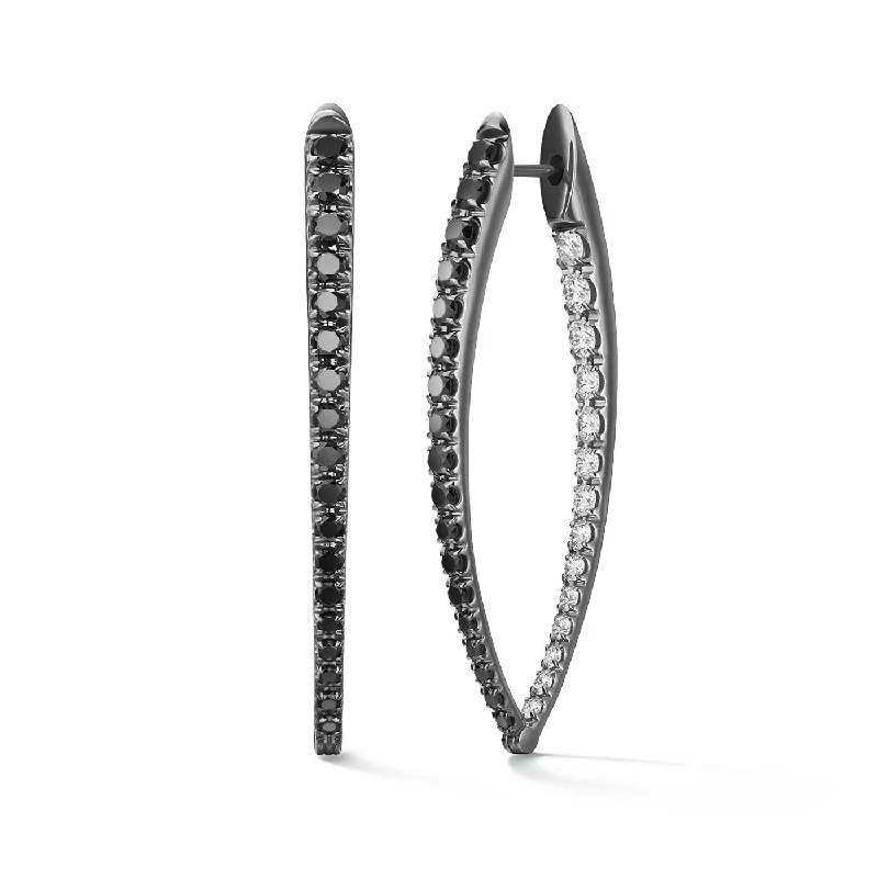 Hoop earrings with braided patterns for a detailed and textured finish-CRISTINA EARRING Large (Black and White Diamond)