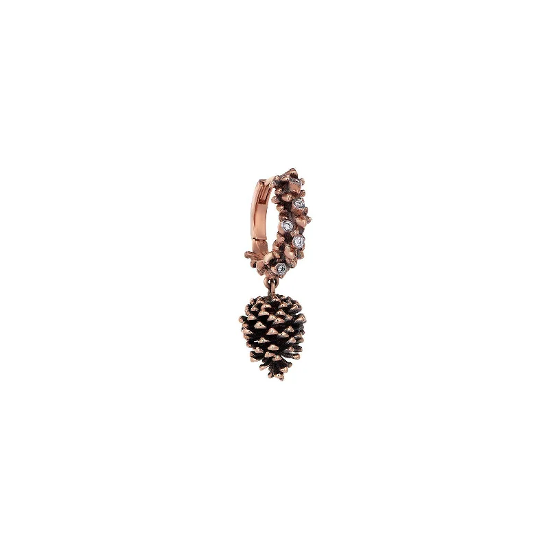 Stylish hoop earrings with diamond accents for an elegant and sparkling effect-Dangling Pine Cone Earring