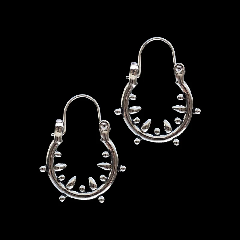 Hoop earrings with abstract shapes for an artistic and creative touch-Danu Hoop Earrings Silver