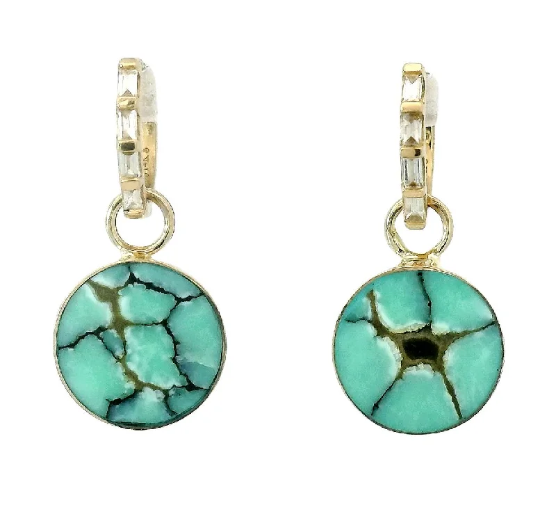 Best hoop earrings with matching bracelets for a coordinated jewelry set-Desert Bloom Variscite Circ Earrings