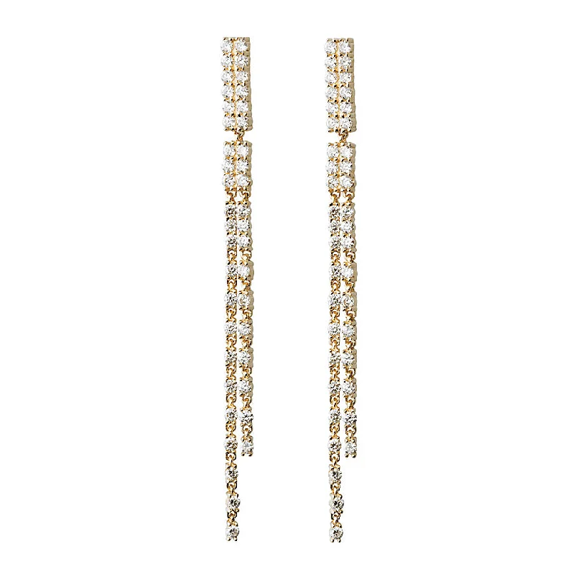 Best hoop earrings with oval shapes for a unique and elongated design-Diamond Bar Dangle Earrings