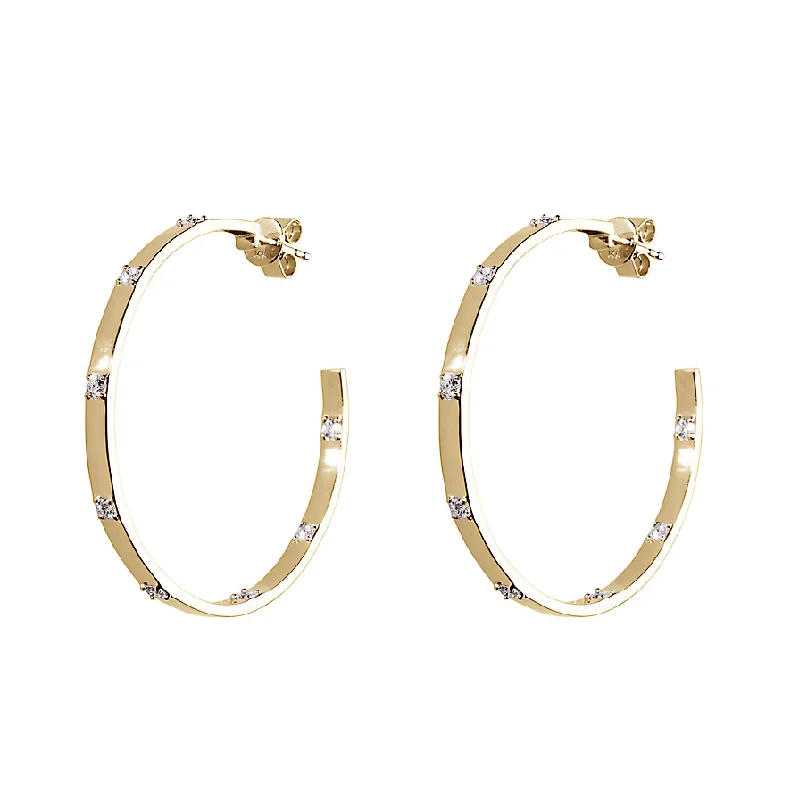 Best hoop earrings with twisted rope designs for a nautical-inspired style-Diamond Ribbon Hoop Earrings