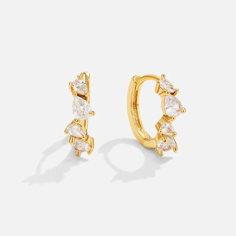 Best hoop earrings with lever-back closures for secure and easy wear-Diana Crystal Cluster Hoops