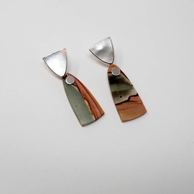 Hoop earrings with a matte finish for a sleek and sophisticated appearance-Duo Drop Earring