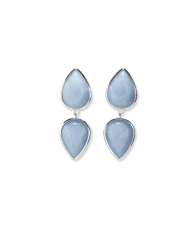 Best hoop earrings with textured silver for a rustic and organic finish-Electra Earrings in Angelite