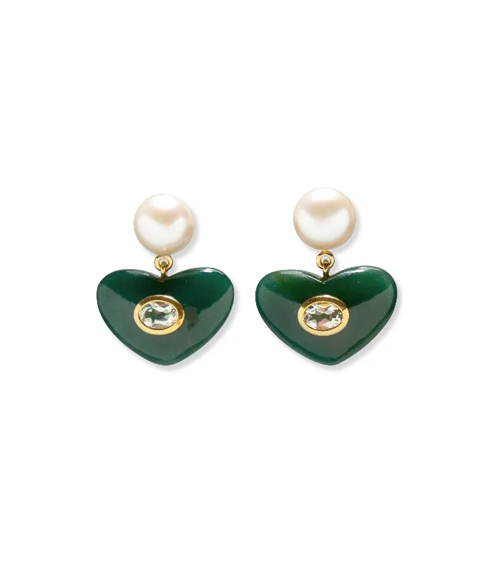 Medium hoop earrings for an everyday look with the perfect balance of style-Enamored Earrings in Jade