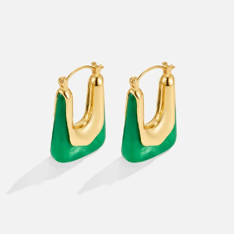 Best hoop earrings with matte finish for a sophisticated, understated design-Esme Square Hoop Earrings