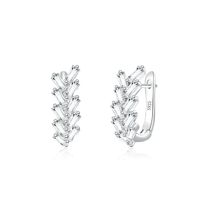 Hoop earrings with spiral designs for a dynamic and fluid look-"Delightful Harvest" Huggie Hoops Sterling Silver Earrings