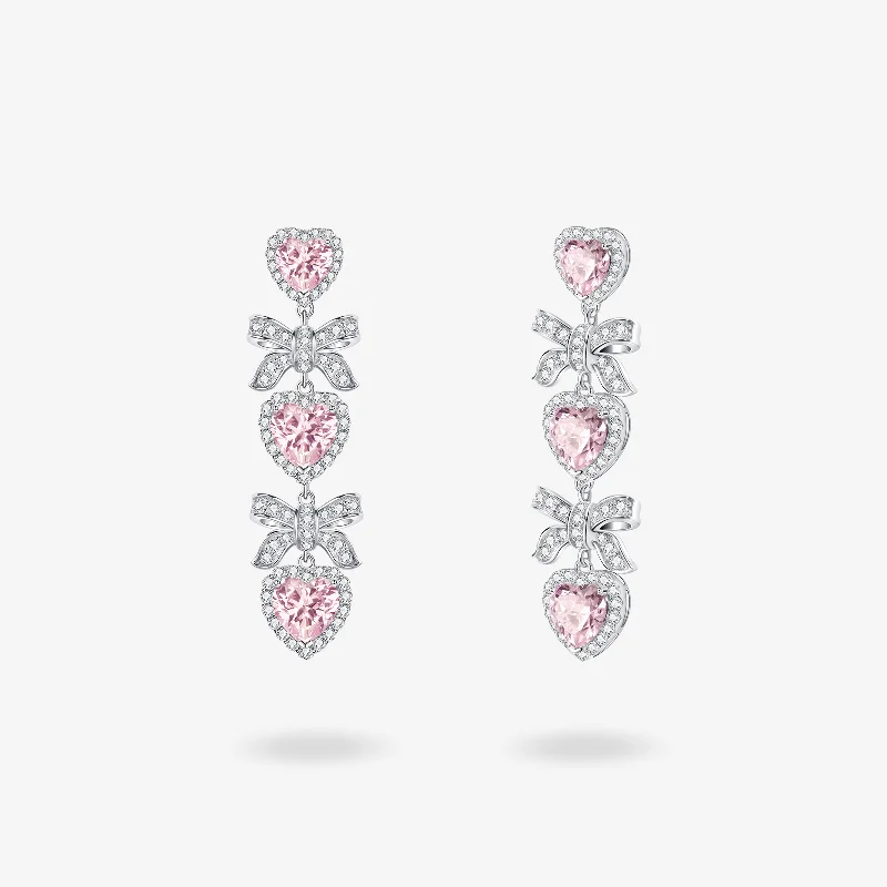 Best hoop earrings with butterfly motifs for a playful and whimsical appearance-"Heart Kiss" Heart Drop Sterling Silver Earrings