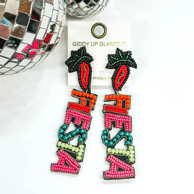 Hoop earrings with intricate designs for a unique and artistic appearance-Fiesta Seed Beaded Earrings in Multicolored