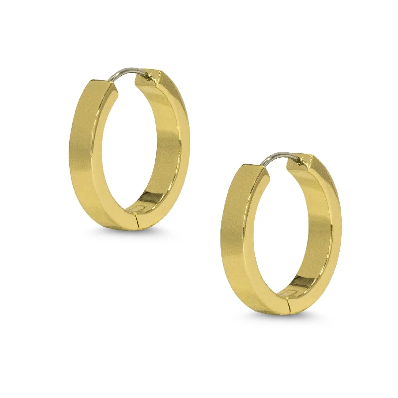 Hoop earrings with textured finishes for a vintage and classic style-Flat Hoop Earrings - Large