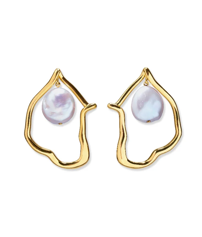 Hoop earrings with polished silver finish for a shiny, modern appeal-Formation Earrings In Pearl