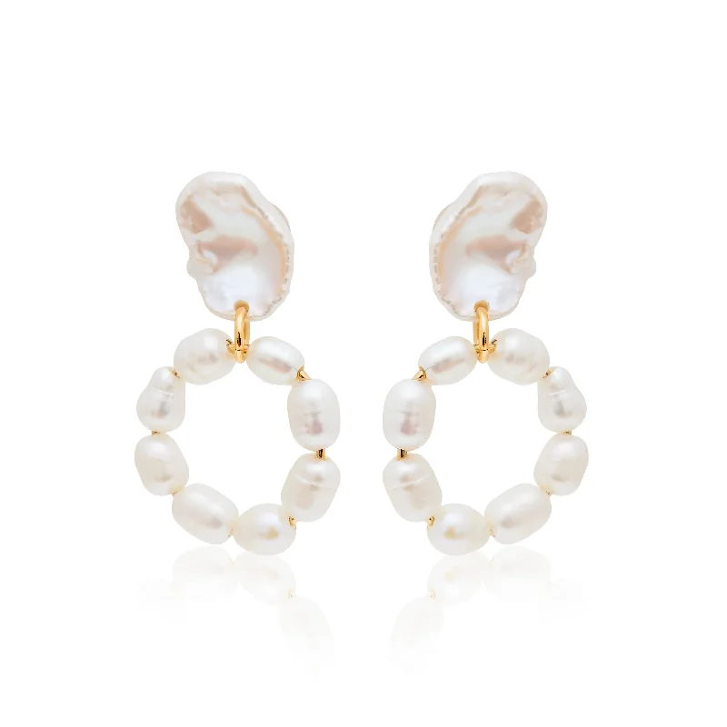 Small hoop earrings for a delicate and understated everyday wear-Freshwater Pearl Hoop Pierced Earrings