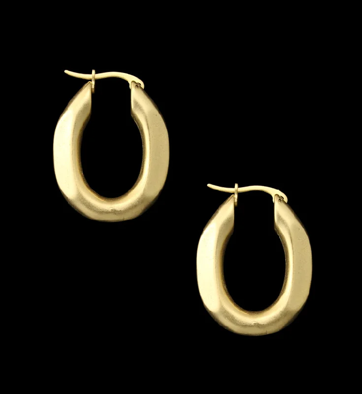 Best hoop earrings with detachable studs for a versatile and adjustable accessory-Gold PVD Faceted Stainless Steel Hoop Earrings