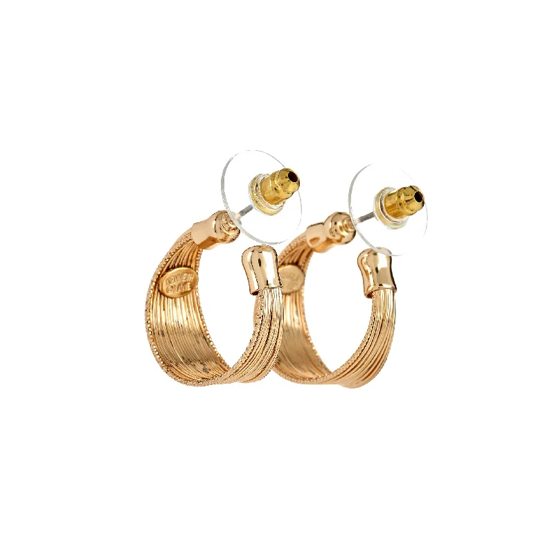 Medium hoop earrings for an everyday look with the perfect balance of style-Gold Wired Hoop Earrings