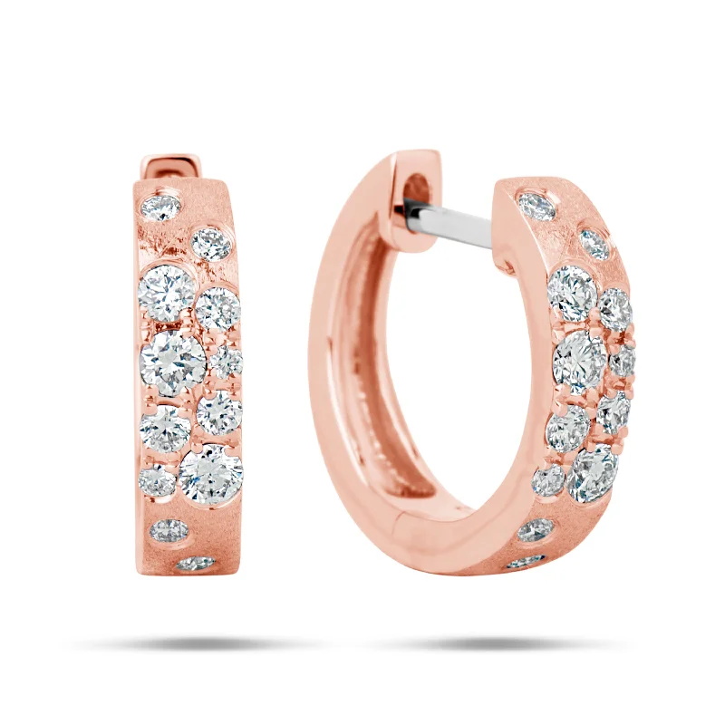 Best hoop earrings with smooth ceramic finishes for a polished, clean style-Diamond Confetti Hoops