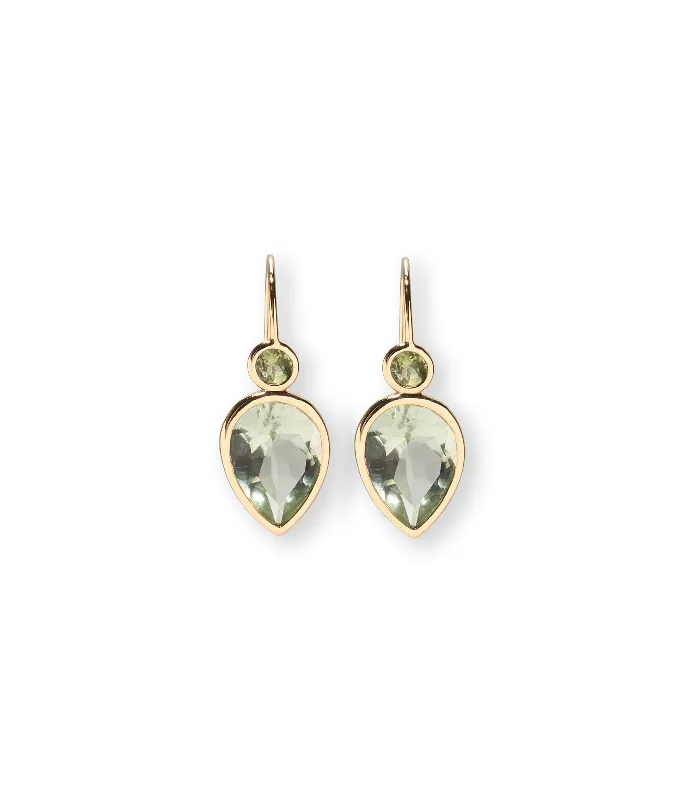 Best hoop earrings with sterling silver for an affordable and chic design-14k Gold Hera Earrings in Green Amethyst