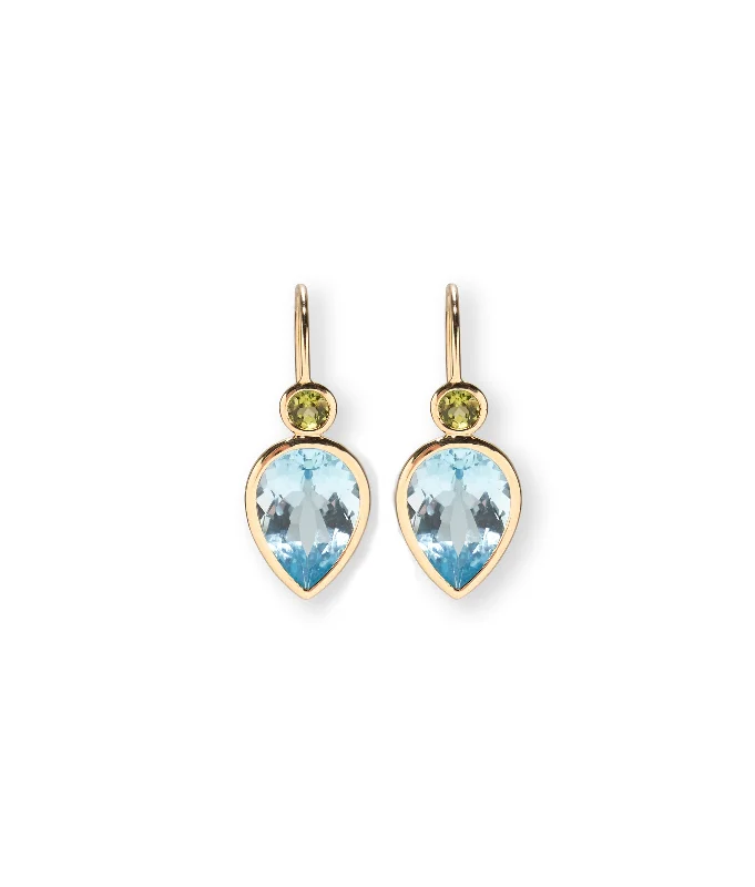 Medium hoop earrings for an everyday look with the perfect balance of style-14k Gold Hera Earrings in Sky Blue Topaz