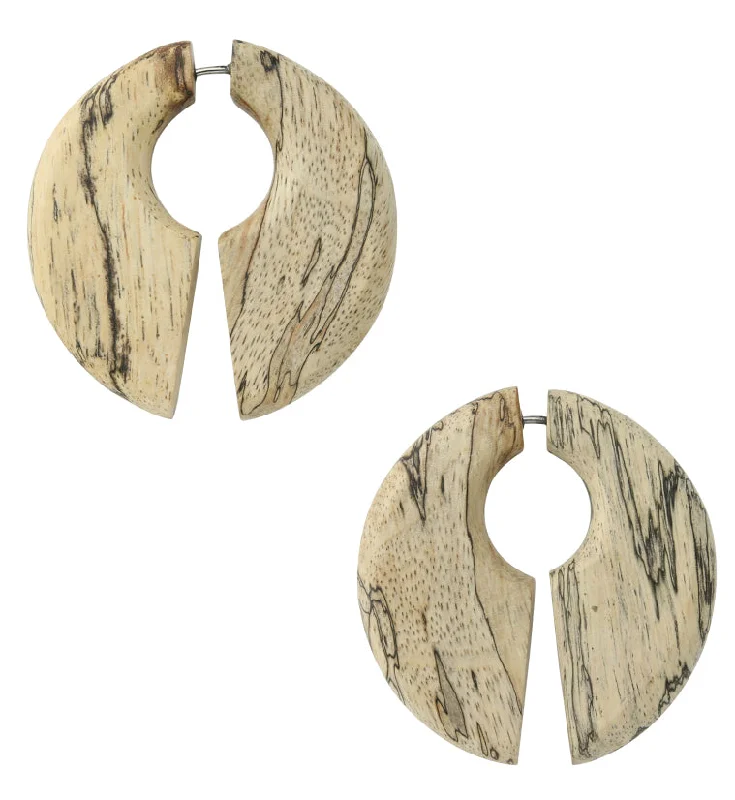 Best hoop earrings with asymmetrical designs for a fashion-forward, avant-garde look-Keyhole Tamarind Wood Fake Gauge Earrings