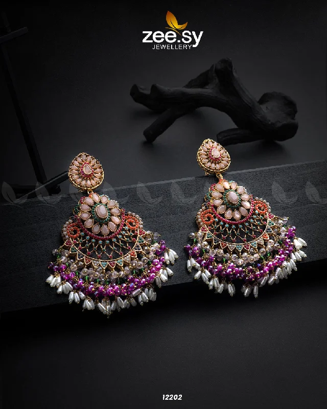 Best hoop earrings with lever-back closures for secure and easy wear-Lahza Naurattan Earrings