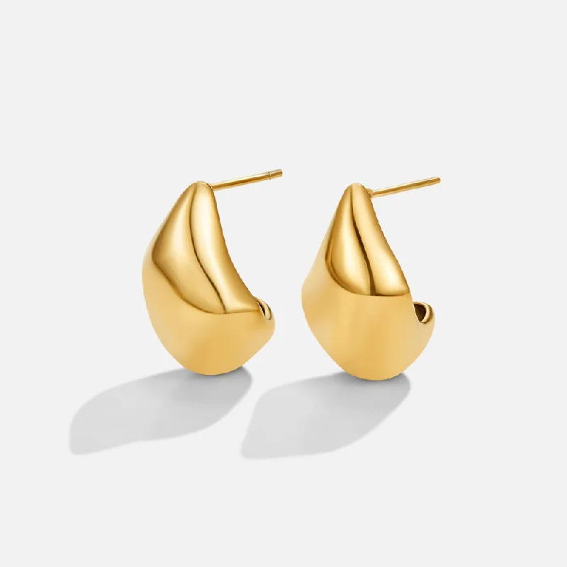 Best hoop earrings with hammered gold for a rustic yet elegant look-Lana Curved Hoop Earrings