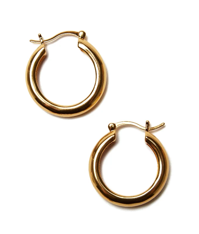 Hoop earrings with hearts for a sweet and romantic gesture-Large Gold Mood Hoops