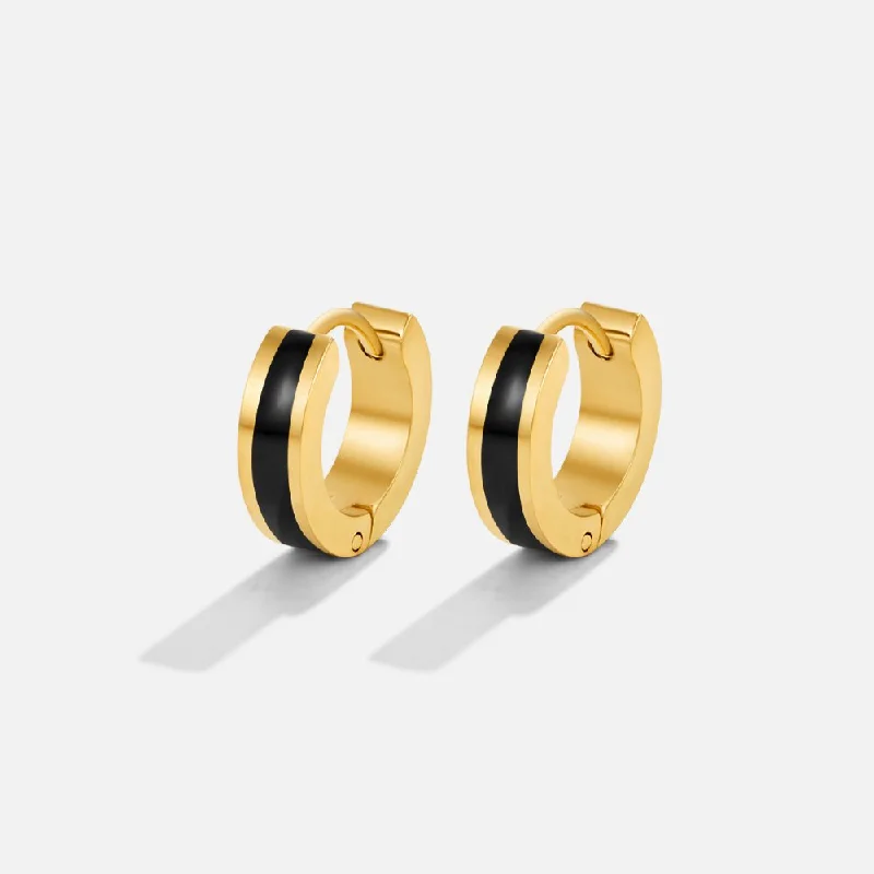 Best hoop earrings with gold for a luxurious and timeless look-Leigh Black Hoop Earrings