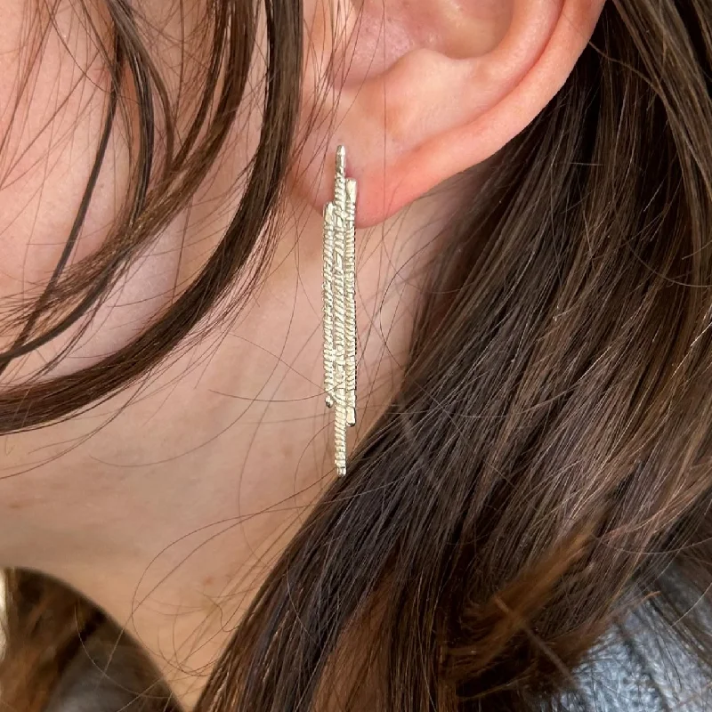 Hoop earrings with luxe velvet finishes for a rich and luxurious touch-Long Ion Conductor Earrings