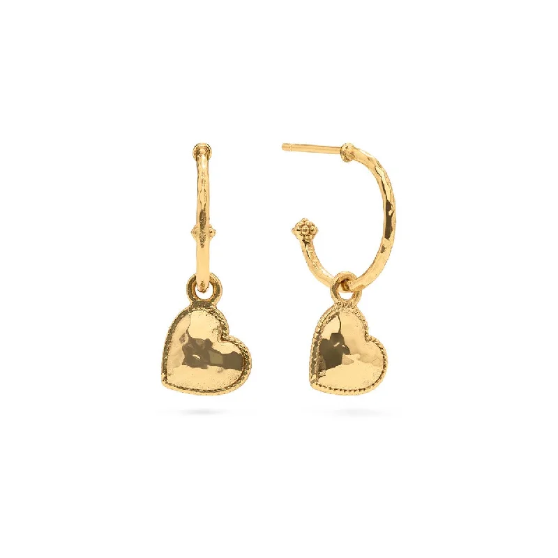 Best hoop earrings with sterling silver for an affordable and chic design-Love Hoop Earrings with Heart Charm - Gold