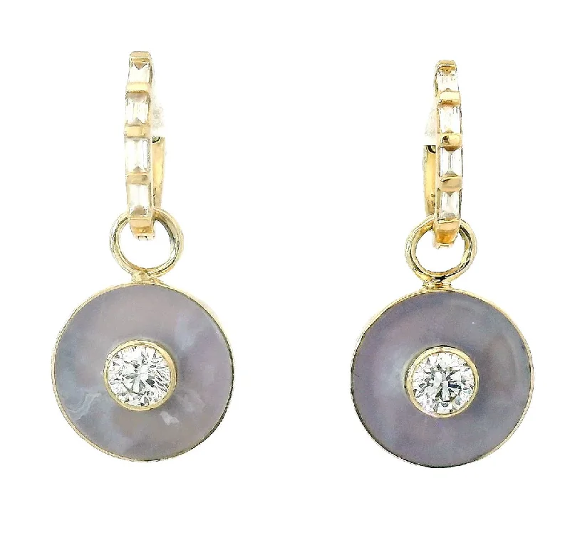 Maddison Blue Agate Cerclen Hoop Earrings